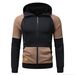 Men's Clothing Autumn And Winter New Men's Hooded Color Matching Sweatshirt European And American Youth Sports Cardigan Leather Sweatshirt Jacket_viptrois.com