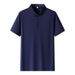 Men's Clothing Men's Ice Silk Seamless Shirt High Quality Plain Color Turn Down Collar Top For Formal & Casual_viptrois.com