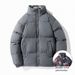 Men's Reversible Short Puffer Jacket With Stand Collar - Stylish Streetwear Bomber Coat For Winter (Black/Khaki/Gray)_viptrois.com
