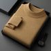 Men's Knitted Sweater, Solid Color, Long Sleeve, High Neck, Casual, Stylish, Versatile, Skin Friendly Sweater_viptrois.com