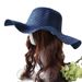 Women's Summer Straw Sun Hat - Wide Brim, M (56-58cm), UV Protection, Handmade, Wave Design, Breathable For Beach/Vacation, Cute & Fresh Style_viptrois.com