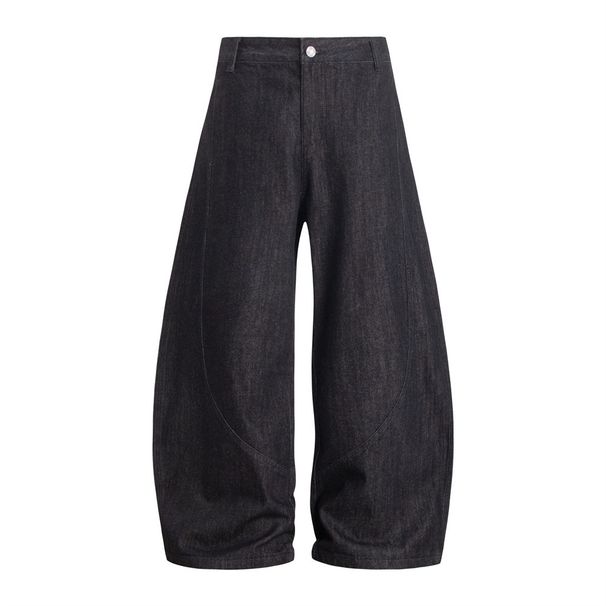Men's Wide-Leg Long Pants Scythe Design, Hip-Hop Trendy Loose Jeans With Topstitching And Deconstructed Design_viptrois.com