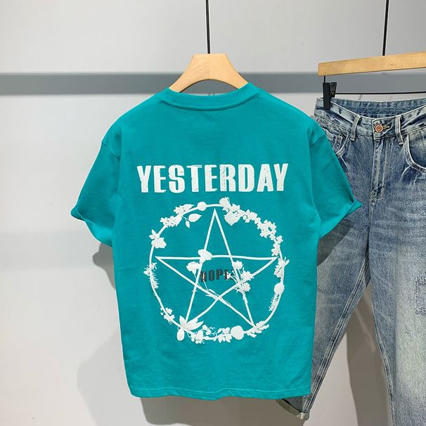 2023 Summer New Printed Short-sleeved T-shirt Men's Design Sense Trend Ins Casual Versatile Loose Half-sleeved Primer_viptrois.com