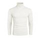 Men's Ribbed High-Neck Sweater – European Fit Thermal Knit With Anti-Pilling Finish (Breathable Polyester Blend, M-3XL, Minimalist Striped Design)_viptrois.com