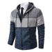 Men's Plus Velvet Thickened Knitted Sweater Hooded Cross Border Handsome Color Matching Jacket_viptrois.com