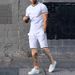 Summer Men‘s Tracksuit Sets Short Sleeve T Shirt Beach Casual 2 Piece Suit Oversized Sportwear Outfits Male Clothes_viptrois.com