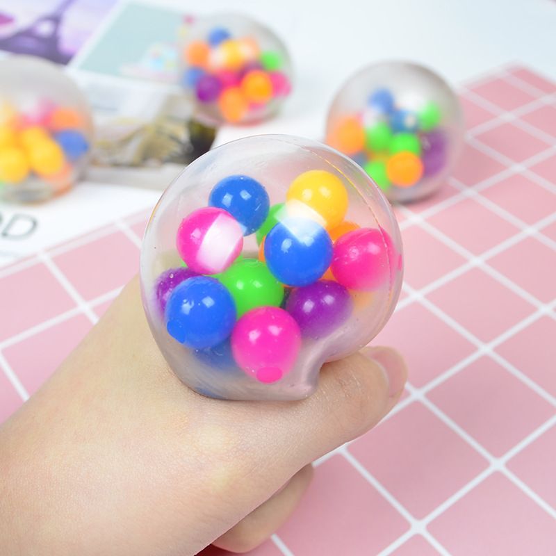 TPR Colored Beads Vent Ball TPR Soft Glue Decompression Rainbow Ball Burr Ball Middle Ball Squeeze Ball Pinch Music Decompression Toy_viptrois.com