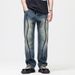 Jeans Men Street Personality Denim Trend Brand Oversize High Street Straight Leg Loose Wide Leg Pants_viptrois.com