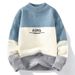 Autumn And Winter Semi High Neck Sweater Men's Warm Knitted Sweater Letter Jacquard Sweater_viptrois.com