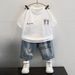 Mother & Kids Boys Summer Suits 24 New Trendy Cool Boy Baby Short Sleeved Clothes Children's Handsome Sports Casual Two Piece Suit_viptrois.com