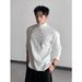 Long Sleeve T-Shirt For Men, Autumn And Winter Warm Inner Layer, Solid Color Half High Collar, Derong 2025 New Style_viptrois.com