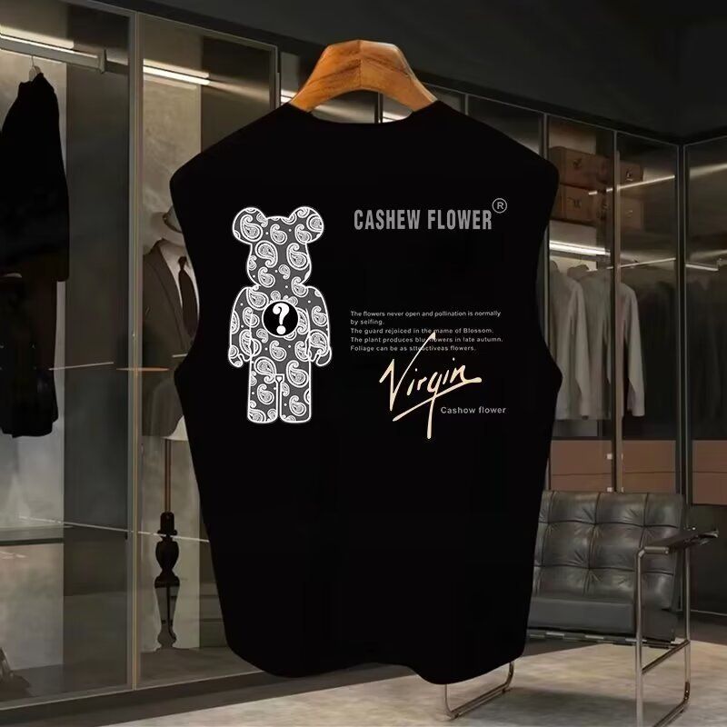 Men's Clothing Sleeveless Vest Summer Versatile Popular Slim Sports Waistcoat Trendy Men's T Shirt Top_viptrois.com