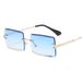 Women's Sunglasses Fashion Frameless Cut Edge Square Sunglasses For Men And Women Trendy Literary Gradient Sunglasses Street Photography Glasses S2048_viptrois.com