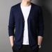 "Men's Slim-Fit V-Neck Knit Cardigan – Korean-Inspired Casual Button-Up Sweater (Lightweight Layering, Minimalist Design, Versatile Styling)"_viptrois.com