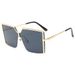 Square Half Frame Sunglasses For Women - Large Gradient UV400 (Class 3, Fashionable)_viptrois.com