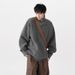 Autumn Half Zipper Sweater Trendy Brand Loose Knitted Sweater Hoodie Men's Coat_viptrois.com