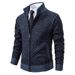 Autumn And Winter Men's Trendy Stand-up Collar Slim-fitting Long-sleeved Casual Knitted Sweater_viptrois.com