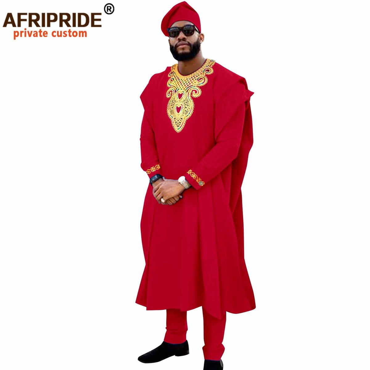 Men's Clothing Africa Men's l Dress four-piece set coat + top + pants + hat_viptrois.com