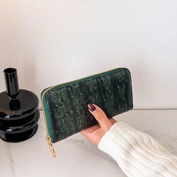 Women's Bags Fashion Ladies Wallet New Retro Scorpion Long Clutch Large Capacity Wallet Card Holder Coin Purse_viptrois.com