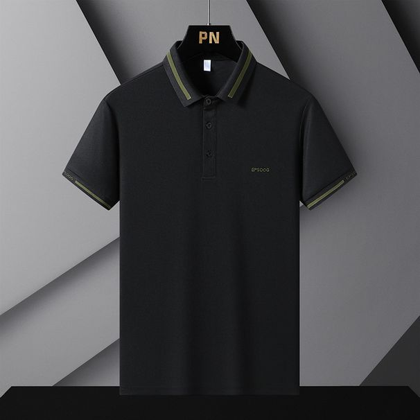 popular Casual Collared Polo Shirt For Men, Versatile Business Workwear, New Spring/summer Loose-fitting Solid_viptrois.com