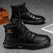 European Warm Series 2025 Autumn New Daily Casual Men's Shoes Black Trendy Martin Boots Versatile For Outings_viptrois.com