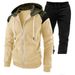 Men's Clothing Men's Fashion Trend Zipper Cardigan Hooded Sweater Suit Autumn And Winter Two Piece Splicing Sportswear_viptrois.com