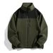 2025 Fashion Keep Warm Outerwear Zip-Up Jacket Men's Stand Collar Splicing Long Sleeve Casual Loose Zipper Fleece Sweatshirts_viptrois.com