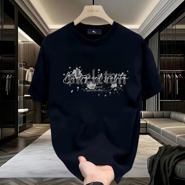 Men's High-quality Round-neck Pullover Short-sleeved T-shirt_viptrois.com