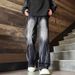 American Retro High Street Pants Autumn And Winter Trendy Brand Design Sense Tie-dye Gradual Change Wide-leg Pants Men's Loose Straight Jeans_viptrois.com