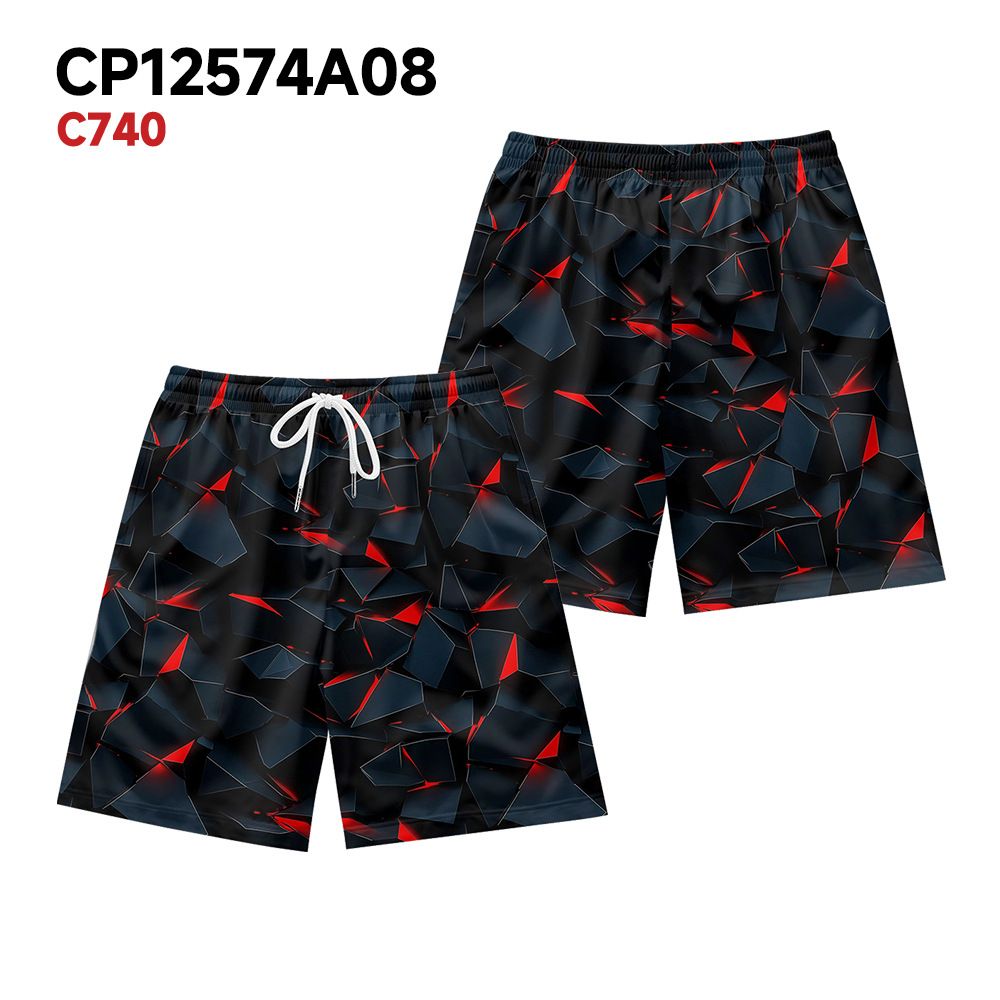 Unbeatable Quality Unbeatable Quality Beach Vacation Sports Basketball Versatile With Geometric Fragments Men's Casual Flower Shorts_viptrois.com