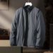Men's Clothing Stand Collar Jacket Fashion Trendy Nylon Stand Collar Jacket With Zipper Pockets, Stylish Casual Outerwear For Teens And Young Adults_viptrois.com