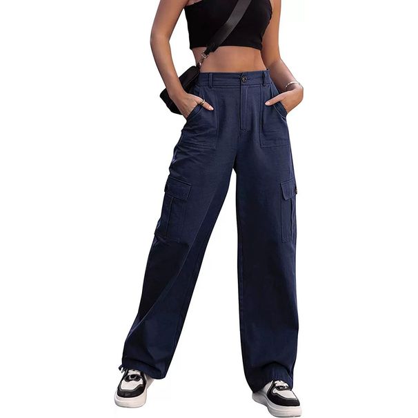 "Women's Multi-Pocket Loose Fit Wide Leg Trousers – Comfortable Workwear & Casual Pants With Slimming Design"_viptrois.com