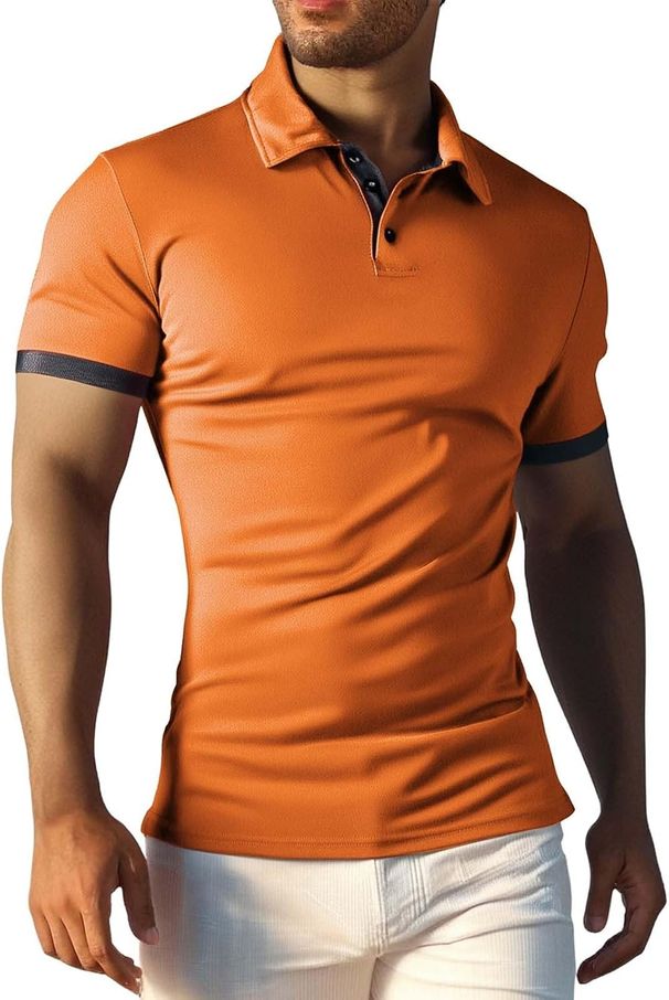 Poloshirts Kurzarm Herren, T-shirts Herren Brusttasche Kontrast Polohemd Golf Leinen Sommer Baumwolle Freizeithemd_viptrois.com