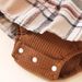 Baby clothing cartoon bear print long sleeve triangle dress + plaid skirt + headband_viptrois.com