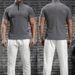 Stand Up Collar Outdoor Hiking Half Zipper Sports Top, Marathon Running Fitness Training Suit, Quick Drying Men's T-shirt_viptrois.com