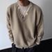 Vintage-Inspired Knit Sweater – Fake Layered Mock Neck Pullover (M/L/XL/2XL/3XL, Old Money Aesthetic, Wool Blend, Wrinkle-Resistant)_viptrois.com