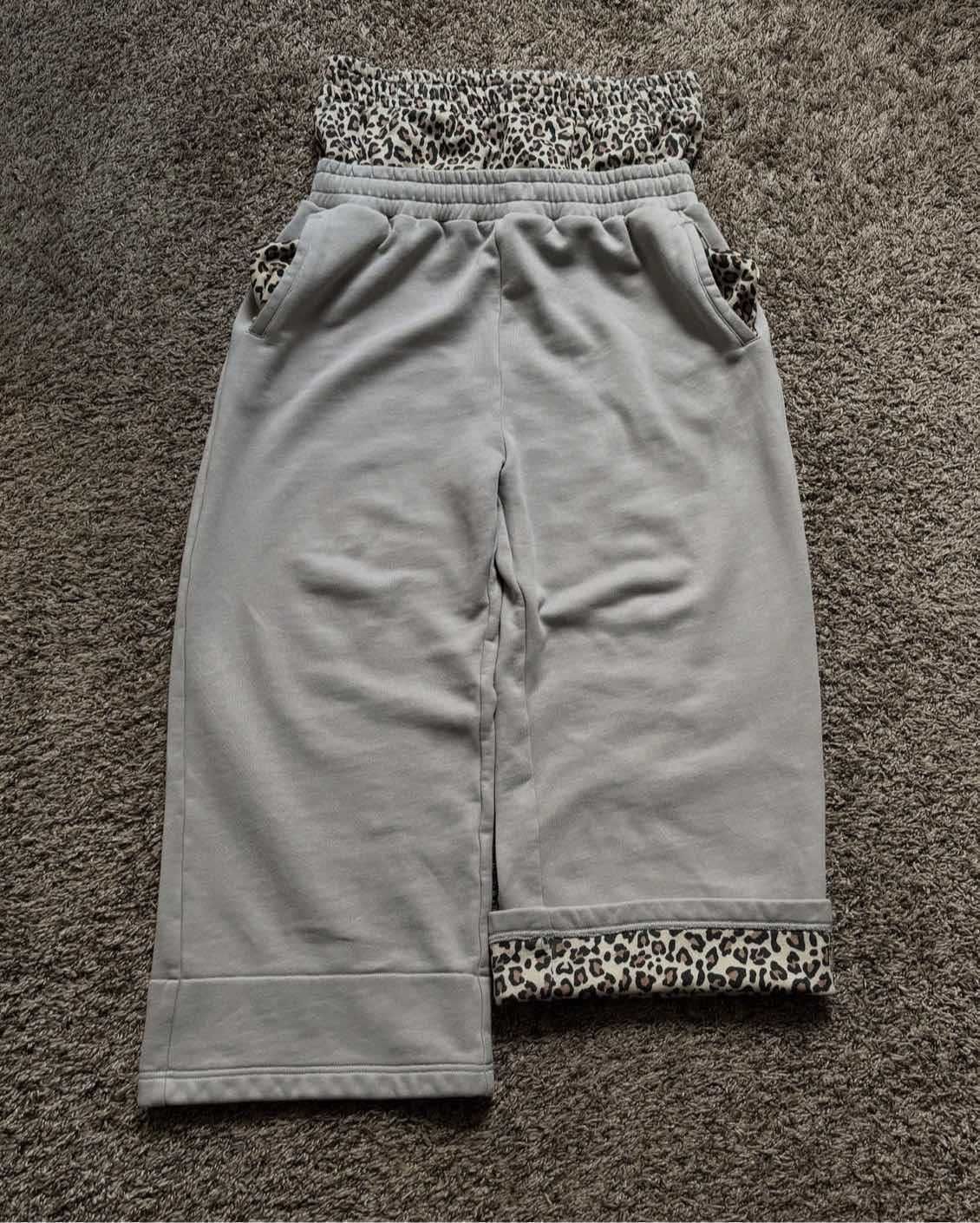 Men's Clothing And Women 2026 Retro Hip Hop Street Style Fashion Loose Casual Patchwork Leopard Print Double Waistband Fake Two Piece Sweatpants_viptrois.com