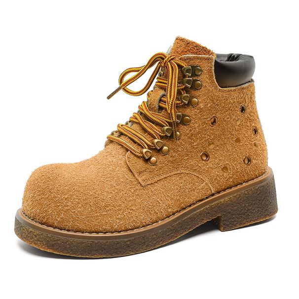Martin Boots Tooling Boots Heightening Short Boots Tough Guy Big Head High Top Rhubarb Boots_viptrois.com