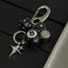 Men And Women's Jewelry Ironworks Original Dice Black 8 Beaded Bag Charm Handmade Trendy Design Keychain Accessory For Outfit Styling_viptrois.com