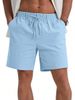 Summer Men's Solid Color Casual Shorts Fashionable Drawstring Beach Loose Versatile European And American Style Cross Border Wholesale_viptrois.com