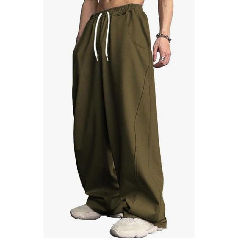 Men's Sweatpants Drawstring Waist Straight Leg Wide Leg Loose Long Pants With Pockets Style_viptrois.com