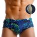 UXH Nordic Men's Green Leaf Fashion Sexy Underwire Enhancing Swim Trunks Summer Trendy Beach Boxer Shorts_viptrois.com