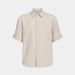 Dongjue Men's Vintage Style T-Shirt Linen Blend Off-Shoulder Slim Fit Short Sleeve Neat Shirt_viptrois.com