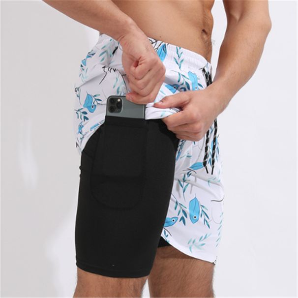 2023 Summer New Men's sweatpants Breathable double-deck Sp Sh Gym Fiess Bodybuilding Training Quick Dry Beach_viptrois.com