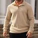 Men's Clothing European And American Autumn And Winter Solid Color Jacquard Jacket Stand Collar Long Sleeve Sweatshirt Outdoor Casual Jacket Wholesale_viptrois.com