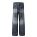 Men's Clothing Retro 2025 Neutral Trendy Washed Old Design High End Men's Loose Denim Trousers_viptrois.com