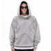 "Women's Distressed Hooded Sweatshirt - Raw Hem Streetwear Pullover With Anti-Stitch Detail | High Street Fashion"_viptrois.com