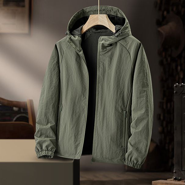 Men's Clothing Sports Casual Jacket For Men Spring And Autumn Outdoor Thin Windbreaker Middle Aged Windproof And Waterproof Versatile Hooded Jacket_viptrois.com