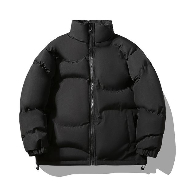 Autumn And Winter New Cotton-padded Jacket Men's Solid Color Stand-up Collar Hong Kong Style Loose Warm Cotton Clothes_viptrois.com