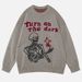 Unisex Gothic Skull Jacquard Sweater Punk Style Oversized Pullover For Men And Women_viptrois.com
